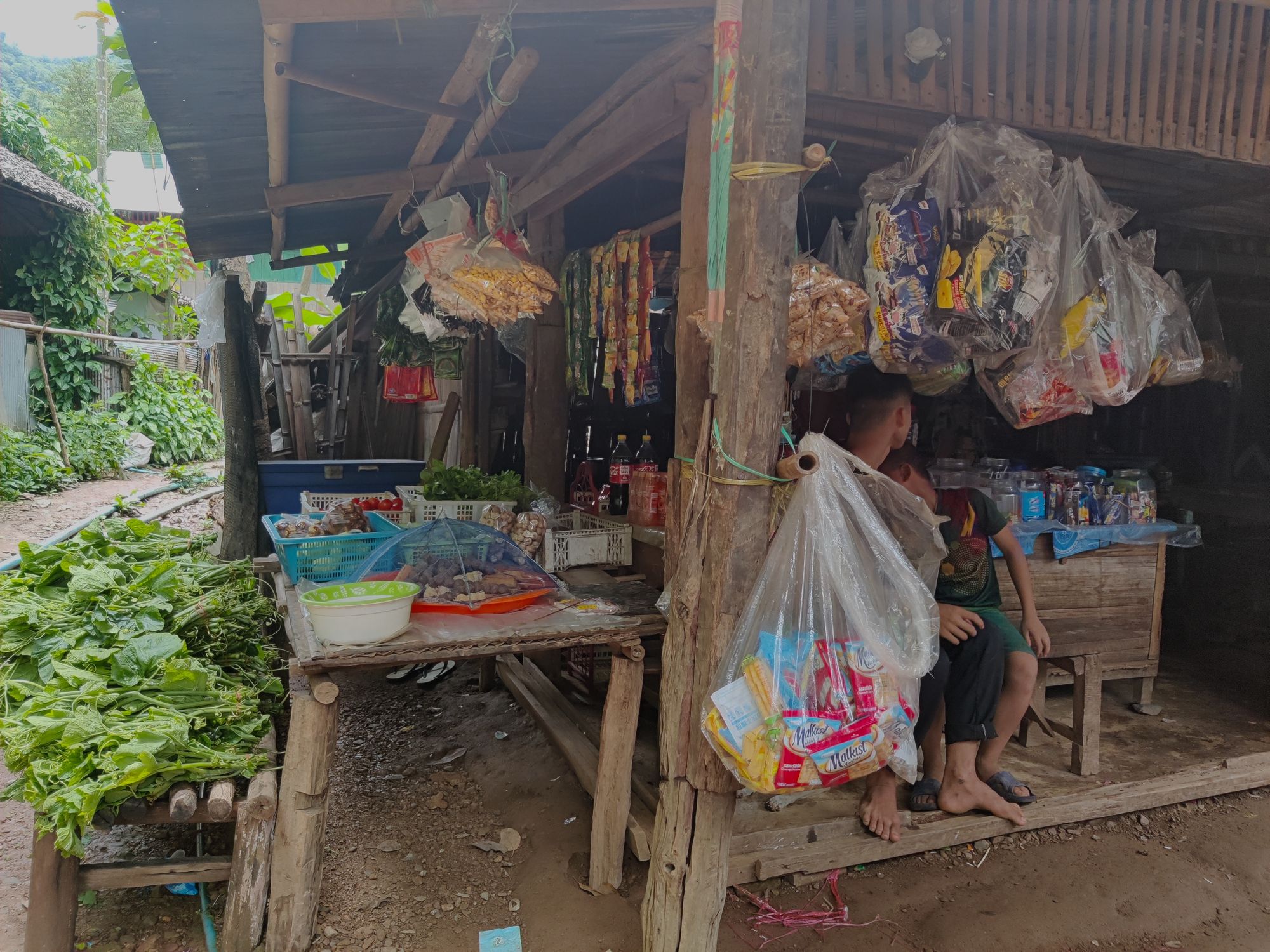 Basic necessities are sold in small shops around the camp.