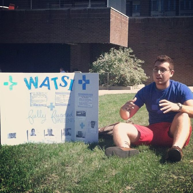 This is a picture of Daniel from the first Watsi meeting at Stony Brook 